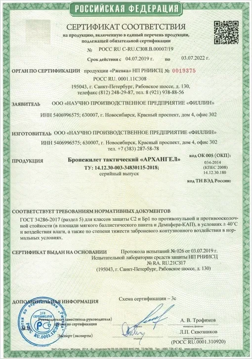 Пакеты противоосколочные камербанда С2/Бр1 (комплект) — изображение 3